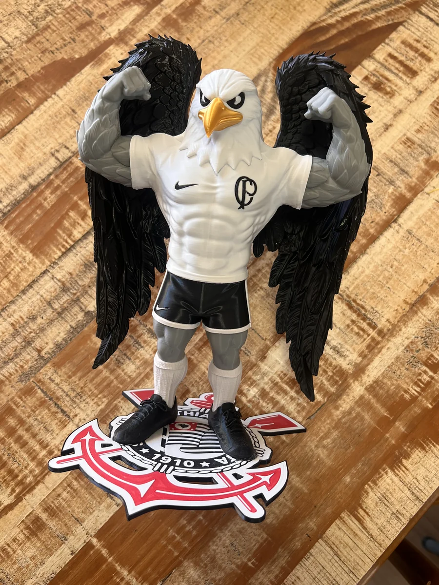 Águia Corinthians produzido em impressão 3D personalizada