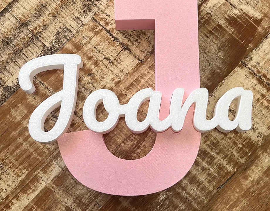 Nome personalizado Joana produzido em impressão 3D