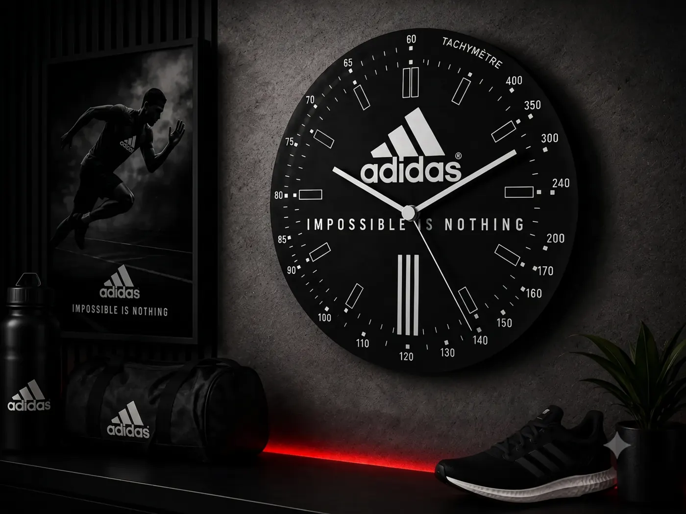 Relógio de parede tema Adidas personalizado