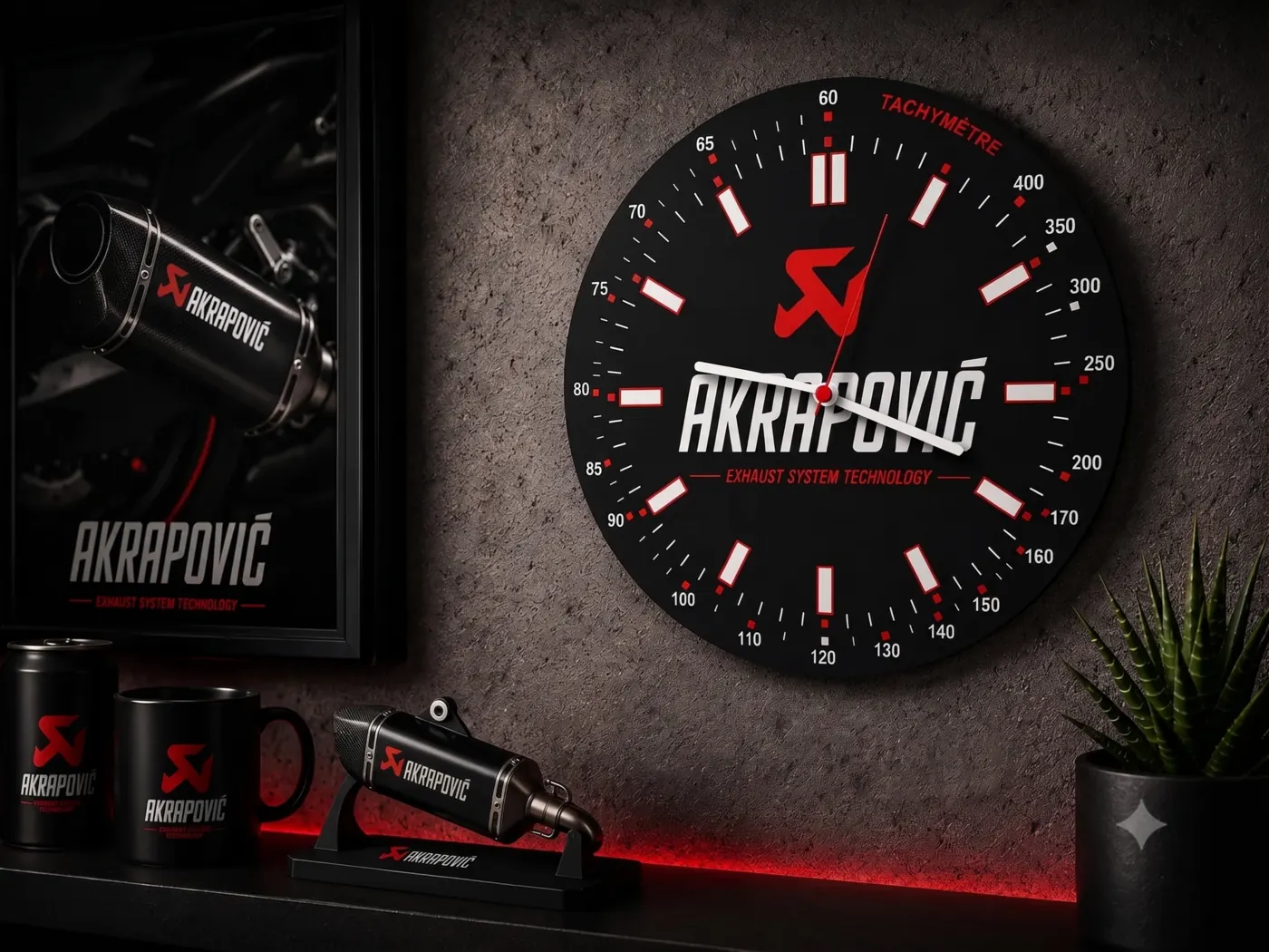 Relógio de parede tema Akrapovič personalizado