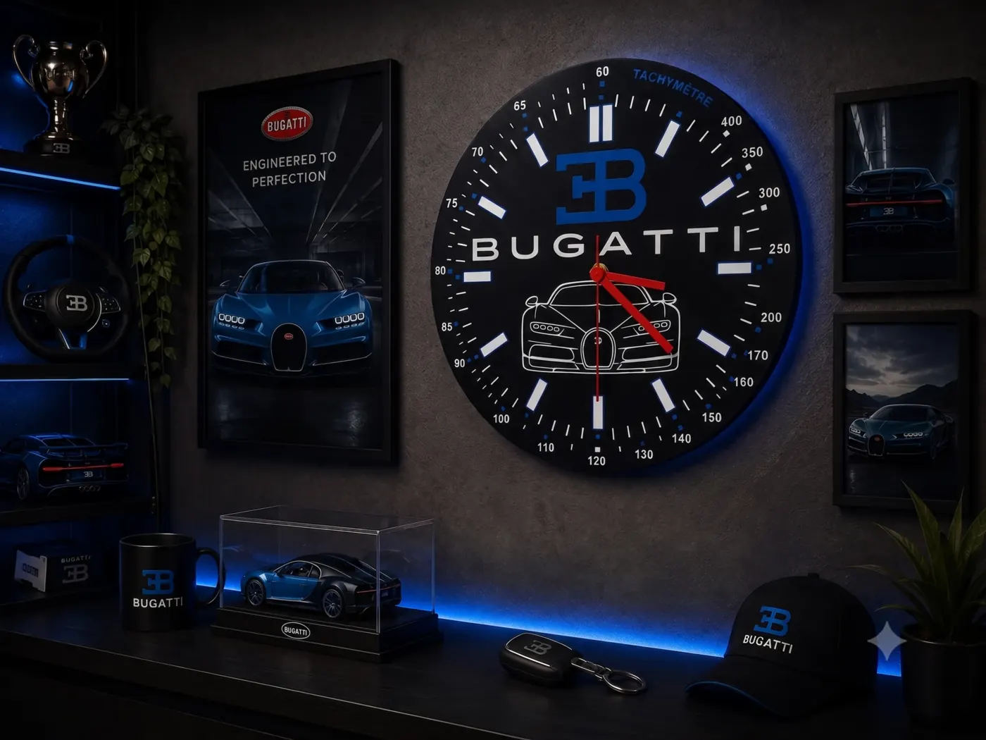 Relógio de parede tema Bugatti personalizado