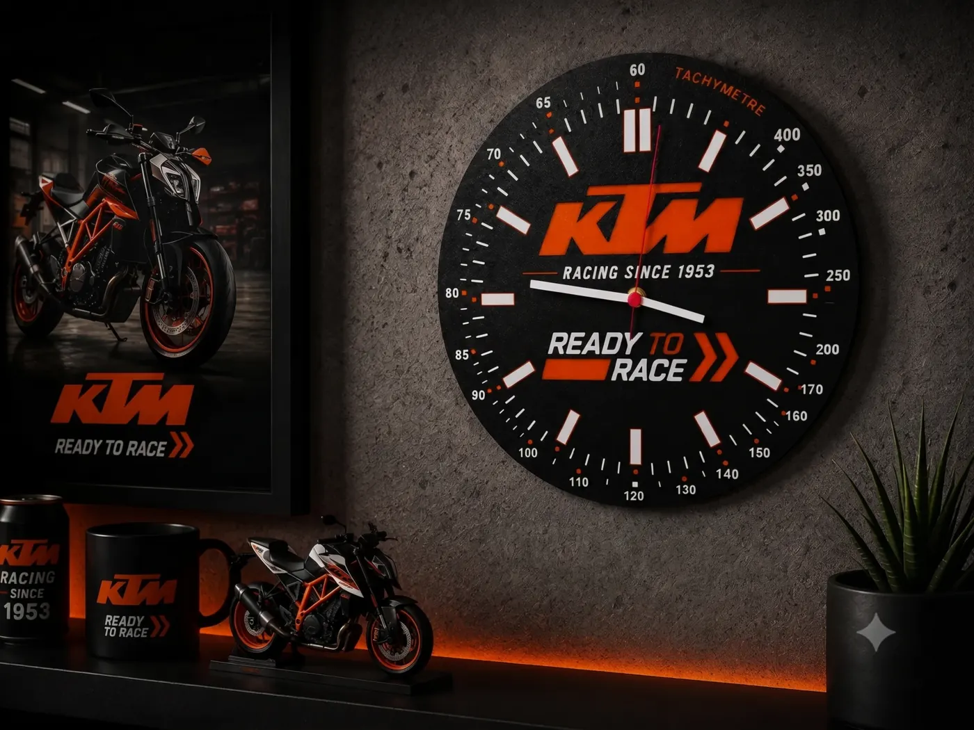 Relógio de parede tema KTM personalizado