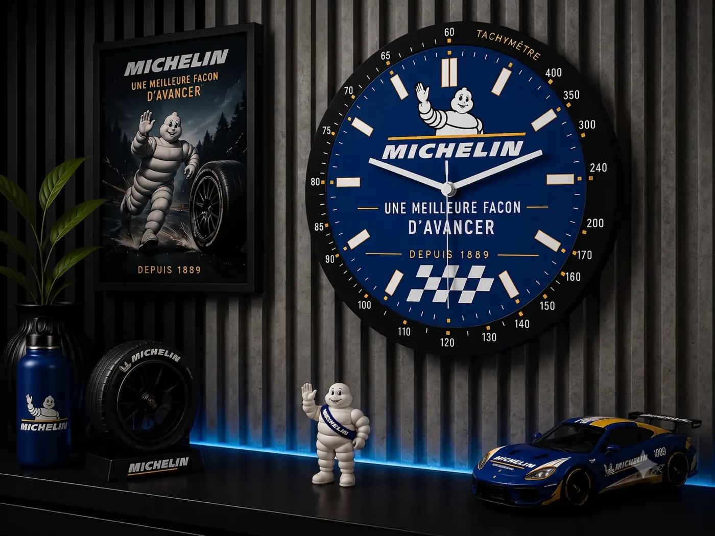 Relógio de parede tema Michelin personalizado