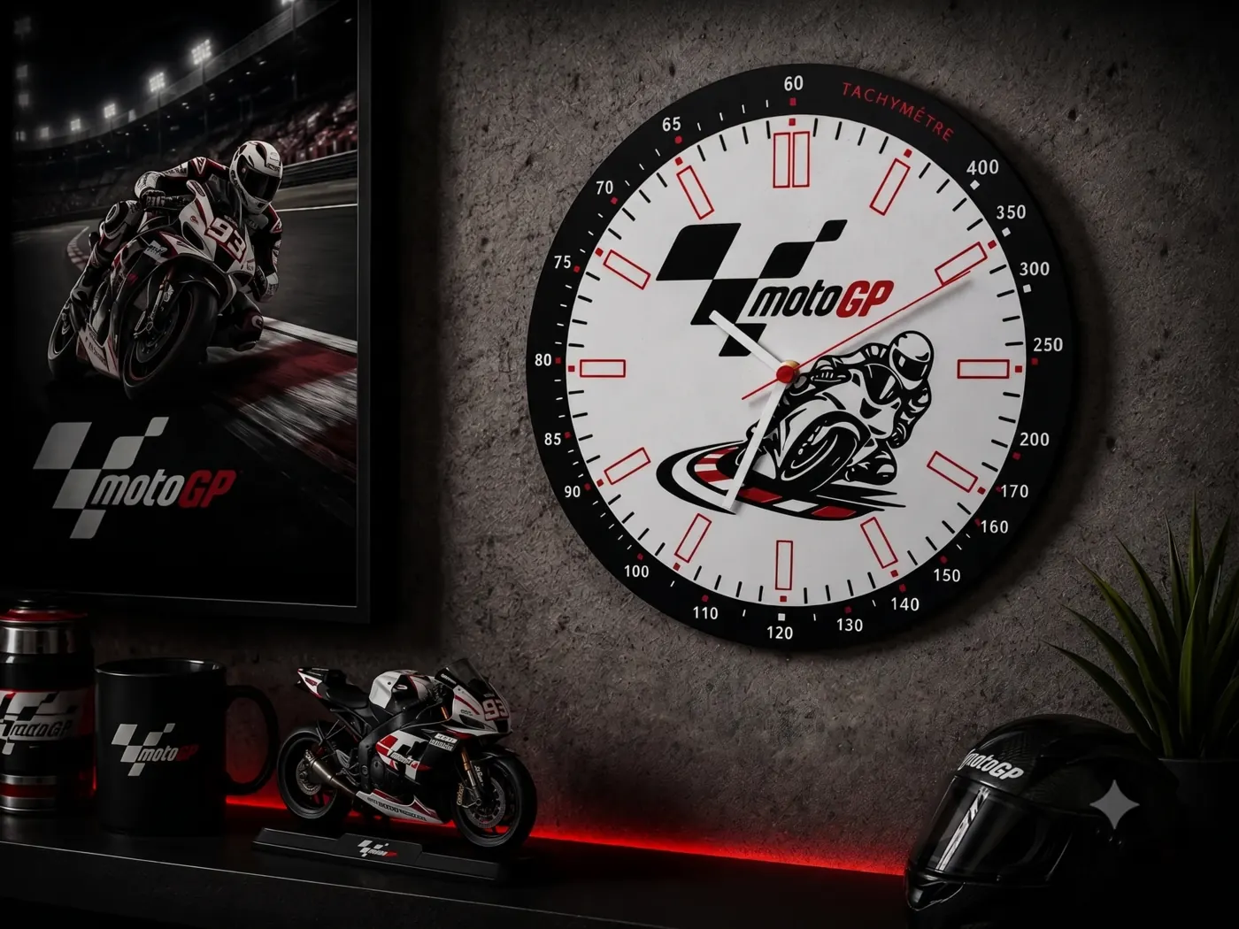 Relógio de parede tema MotoGP personalizado
