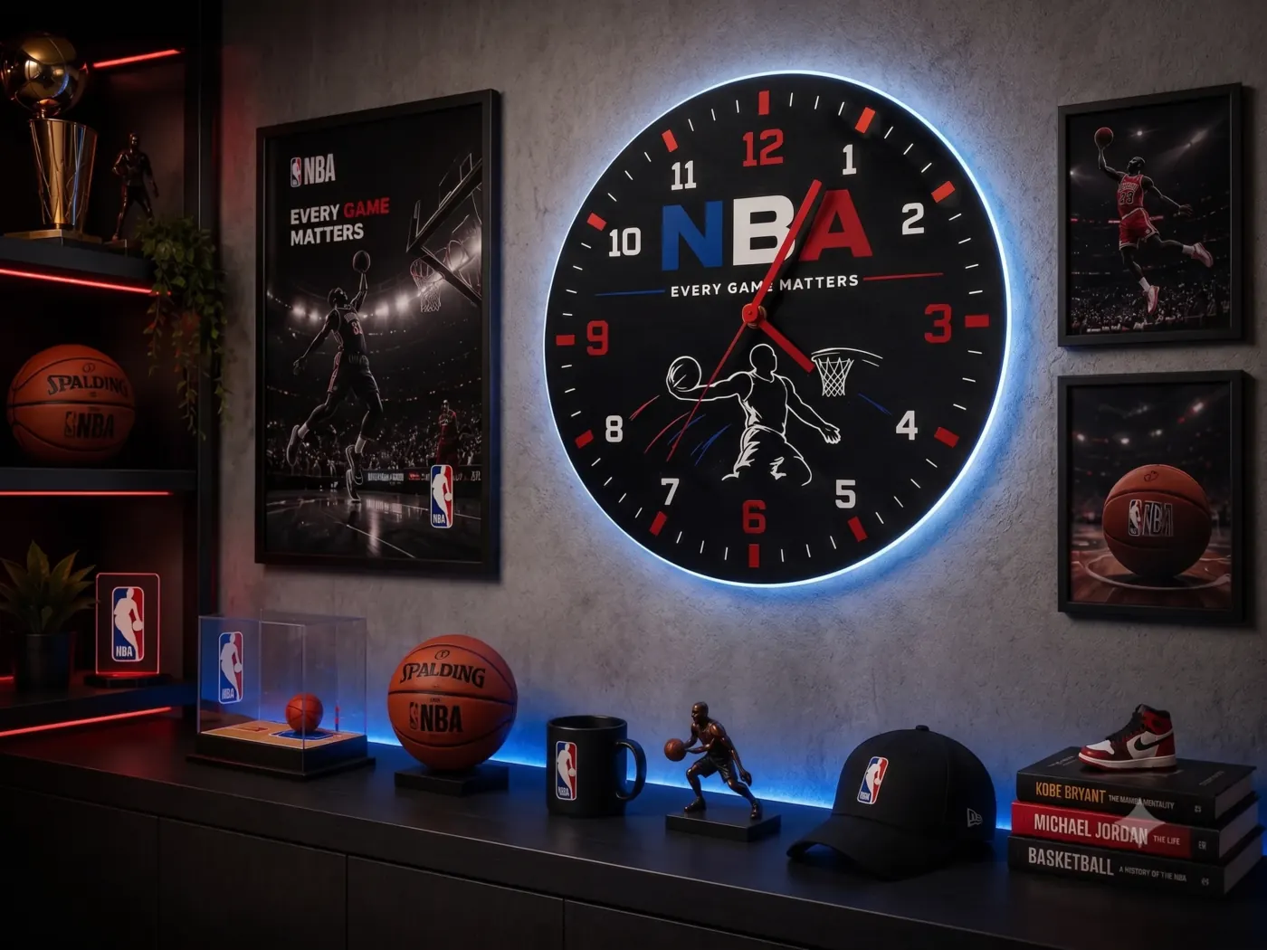 Relógio de parede tema NBA personalizado