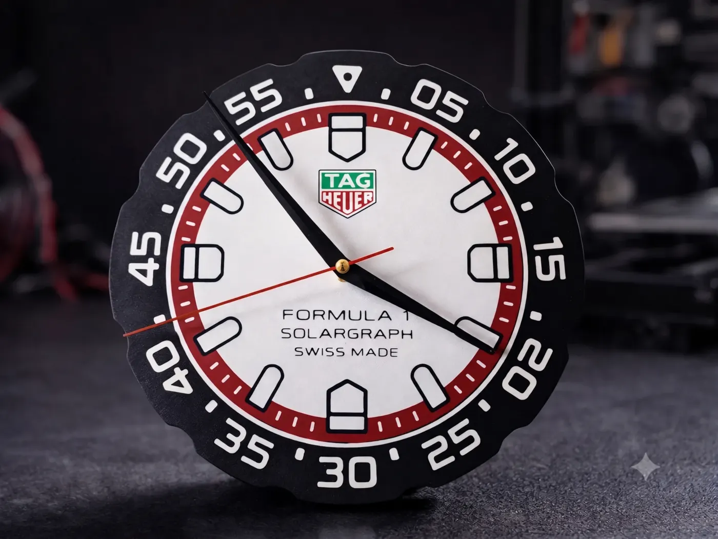 Relógio de parede tema TAG Heuer personalizado