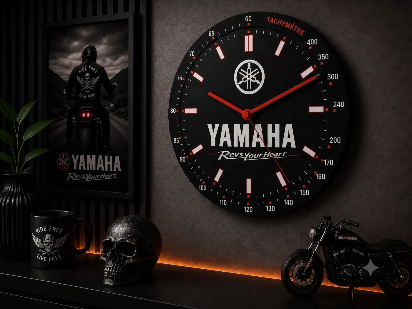 Relógio de parede tema Yamaha personalizado